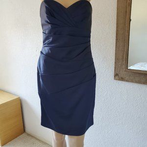 DAVID'S BRIDAL Navy Blue Sweetheart Dress NWT